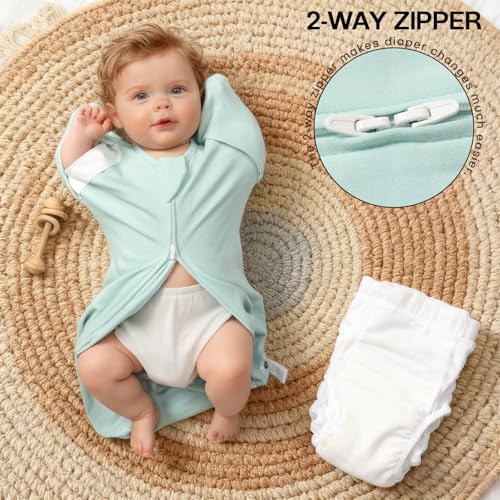 Image of MEXXI Baby Transitional Swaddle, 2 Pack Sleep Sack With Arms Up, 0.5 TOG
