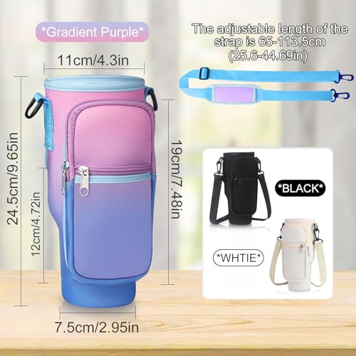 MultiValue Universal Water Bottle Carrier, Fashion Water Bottle Holder with Phone Pocket and Shoulder Strap - Image 2