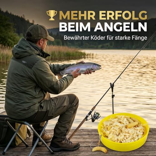 Lebende Bienenmaden – 3er Set (ca. 120 STK) – Premium Angelköder für