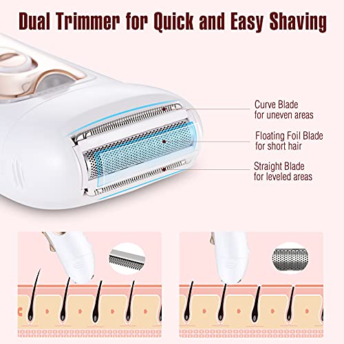 Epilierer Damen, ElectriBrite kabelloser Epilator für langanhaltende Haarentfernung, Epilieren & Rasieren, Epiliergerät Damen mit Led-Licht für Achseln und Bikinizone, USB-Aufladung (Roségold) - Image 5