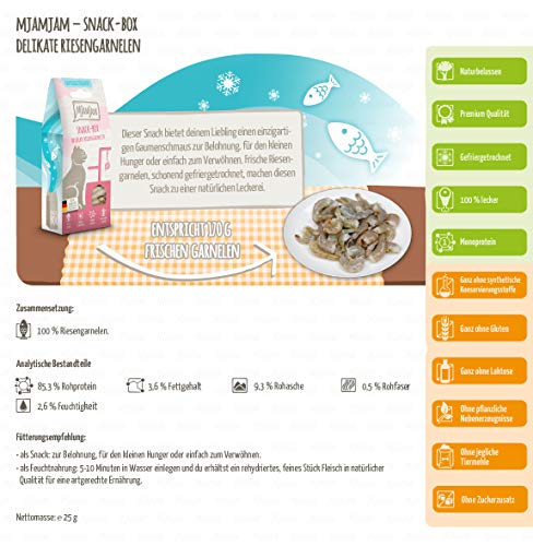 MjAMjAM - Premium Katzensnack - Snackbox - delikate Riesengarnelen, 5er Pack (5 x 25 g)… – Ansicht 2