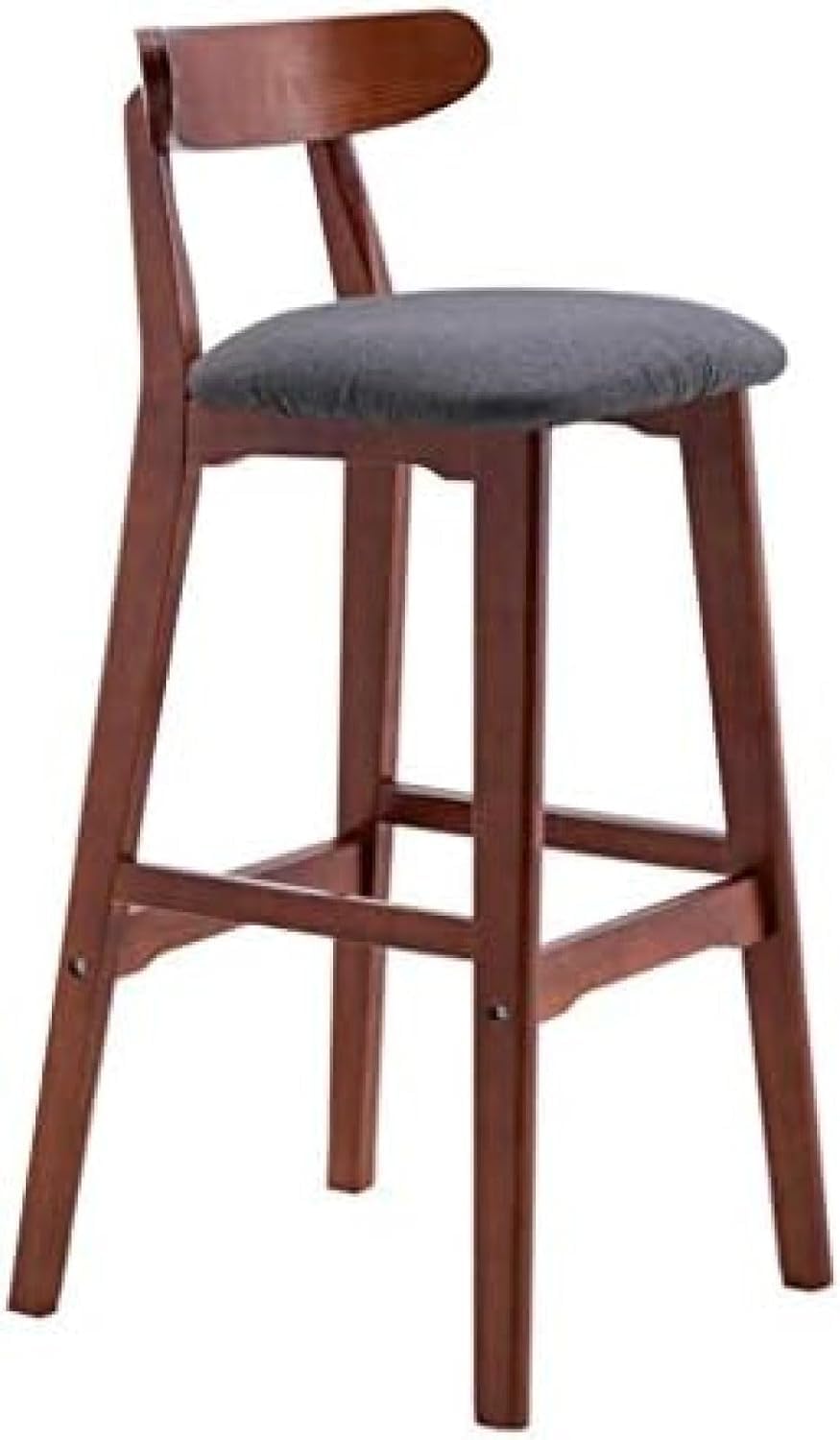 Tabouret de bar et chaises de bar minimalistes en bois massif avec assise lin