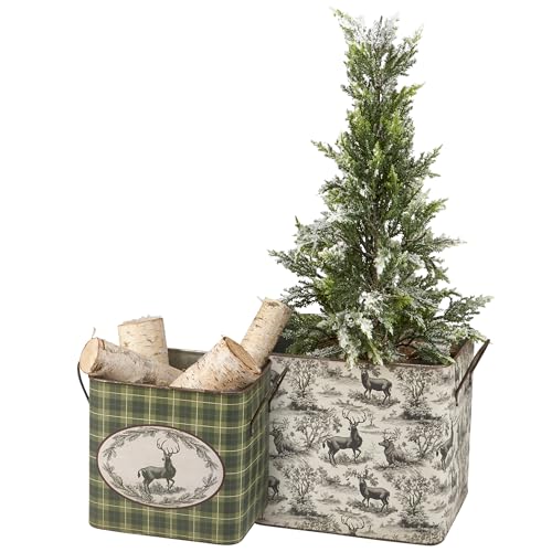 Primitives-by-Kathy-Bin-Set-of-2-Deer-Toile Primitives by Kathy Bin Set of 2 Deer Toile