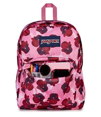 Image of JanSport SuperBreak One Backpack - Durable, Lightweight Bag with 1 Main Compartment, Front Utility Pocket with Built-in Organizer, Premium Backpack, Pop Art Pansies