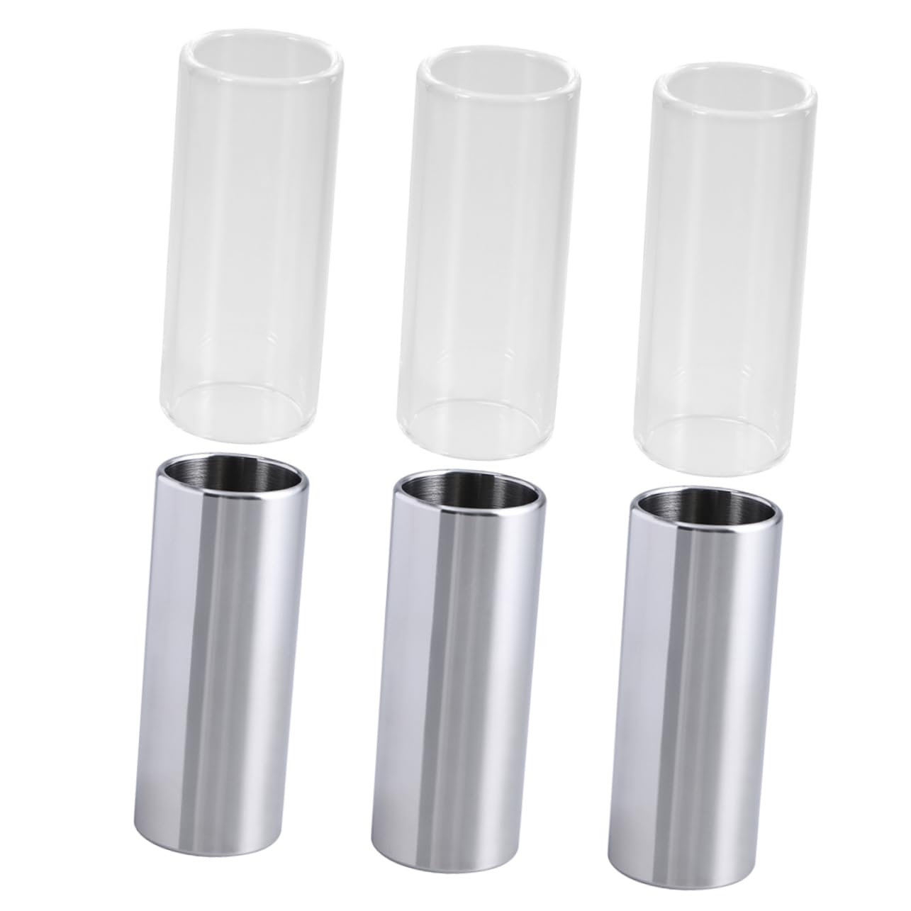 Abaodam Medium Bottleneck Guitar Slides Glass Stainless Steel Lap Steel Guitar