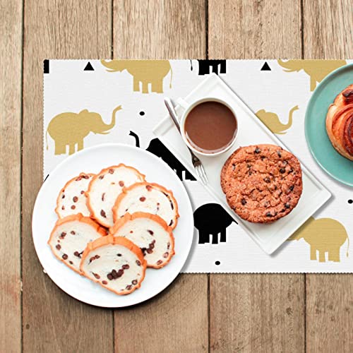 Set de table éléphant 30x45 cm résistant chaleur lot de 6 napperons repas