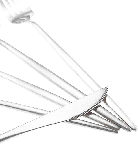 Miniatura 4 de Gugrida - Juego de cubiertos de acero inoxidable 18/10, con mango negro mate, incluye tenedores, cucharas y cuchillos (20 piezas), juego para 4,