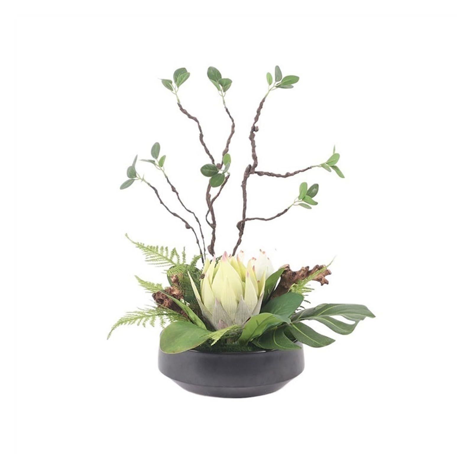 Bx9rE7tK3g Faux Flowers with Vase Simulation Plant Bonsai Ornaments Ceramic Flower Art Home Restaurant Negotiation Table Centerpieces Artificial Flowers