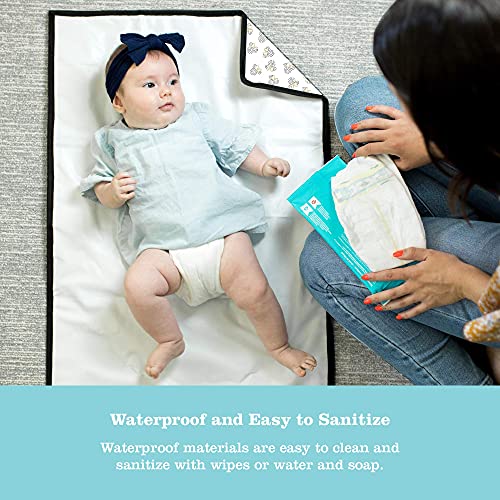 Image of Disney Baby by J.L. Childress Full Body Portable Changing Pad for Babies - Diaper Changing Mat for Travel, Baby Accessory Essentials, Wipeable & Water-Resistant, Foldable - Mickey Minnie Ivory