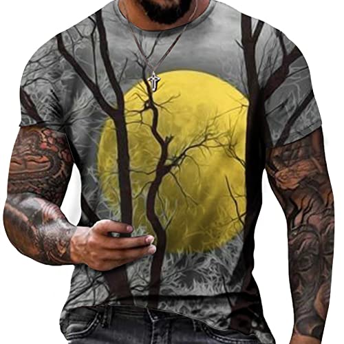 Men's 2023 Fashion Print Muscle Fit Short Sleeve Shirt