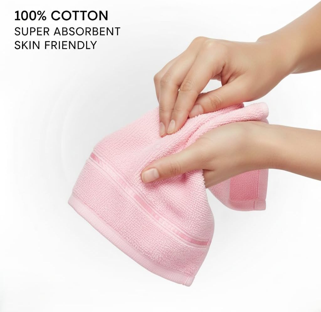 Cotton Face Towel Set of 12, Multicolor, 30x30 cm, 450 GSM Ultra Soft & Highly Absorbent, Quick-Dry Washcloths for Face, Hand & Travel