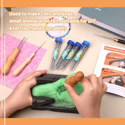 Image of Yizzvb 127 Pcs Needle Felting Needles, Needle Felting Tools Felting Needles | 4 Sizes needle felting tools kit for Wool Felting Supplies Kit with 3 Types Wooden Holders, Pad, Needle Felting Starter Kit