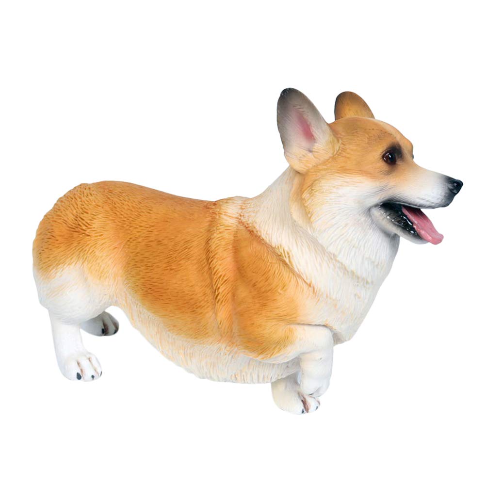 Parliky Welsh Corgi Model Simulation Animal Model Toy Decorative Figurine Creative Corgi Boys and Girls Cognitive Toy Lifelike Dog Animal Ornament for Playing