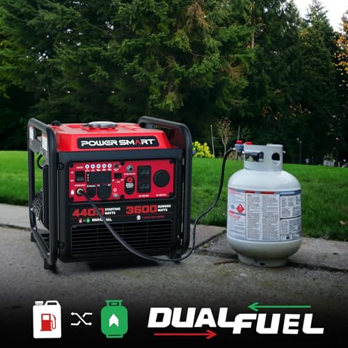 Image of PowerSmart 4400-Watt Dual Fuel Portable Inverter Generator, PowerSmart Gas Powered, CO-Sensor, Lightweight & Quiet for Home Use and Emergency Backup, Camping, EPA Compliant