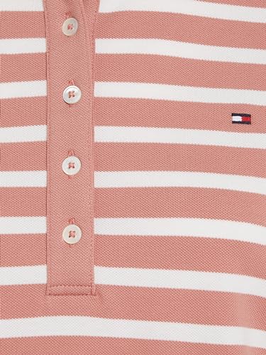 Tommy Hilfiger Damen Poloshirt Kurzarm 1985 Pique Stripe Polo Regular Fit, Mehrfarbig (Breton Stp/ Teaberry/ Ecru), XS – Ansicht 4