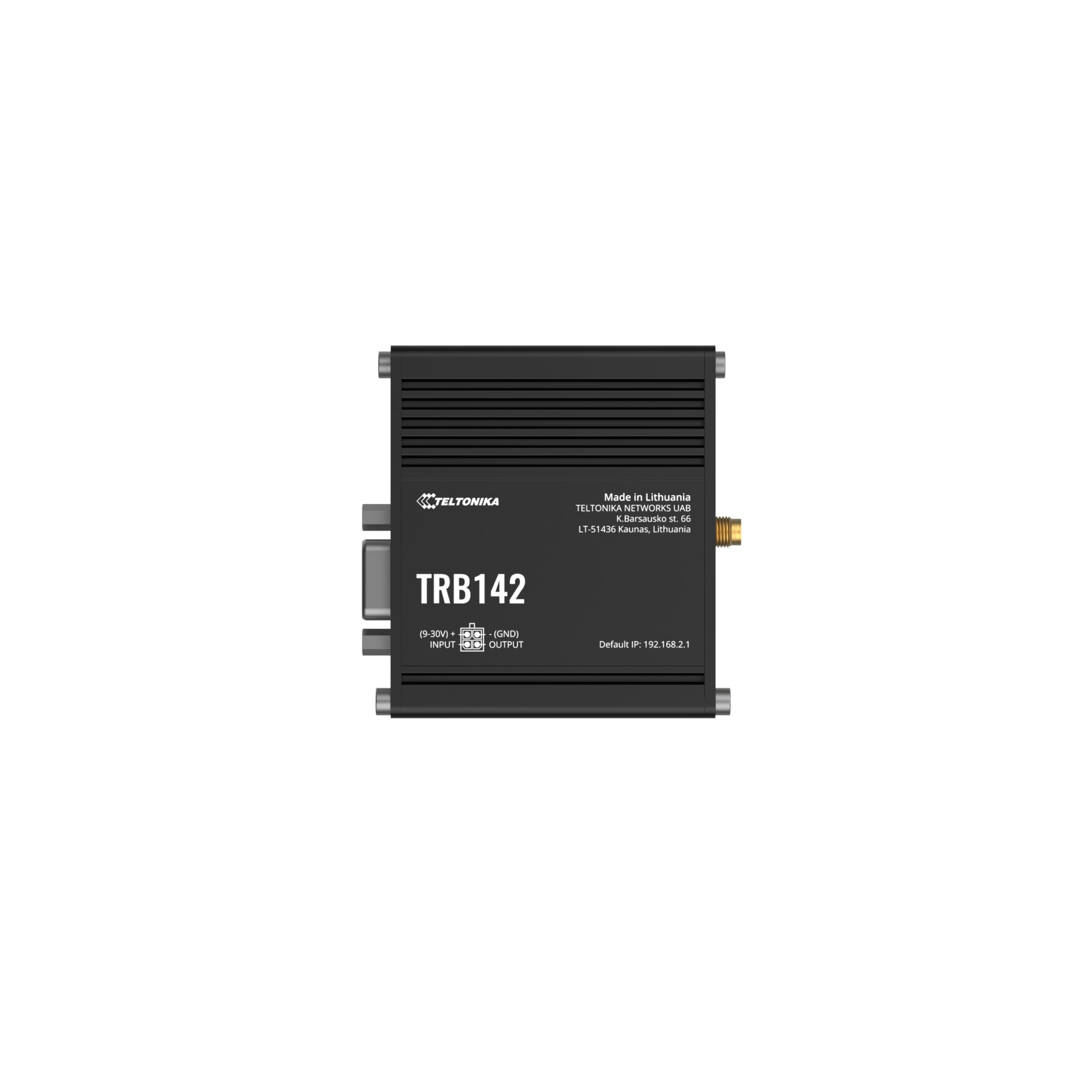 Teltonika TRB142 Industrial IoT Gateway, 4G LTE Cat 1, 3G, 2G, RS232 Serial Interface, Compact Metal Casing, Industrial Protocols