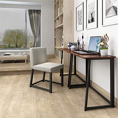 Image of JGS Sheesham Wood and Iron Study Table for Living Room (Brown & Black Finish)