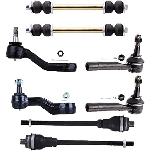 LSAILON 8pcs Inner Outer Tie Rod Ends Steering Idler Arm Pitman Arm Front Sway Bar End Links Fit For Cadillac Escalade For Chevrolet Avalanche Silverado Suburban Tahoe 1999-2006 For GMC Sierra Yukon Cover