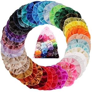 45 stuks haarelastiekjes voor meisjes, elastische haarbanden van fluweel, 45 kleuren, paardenstaarthouder…