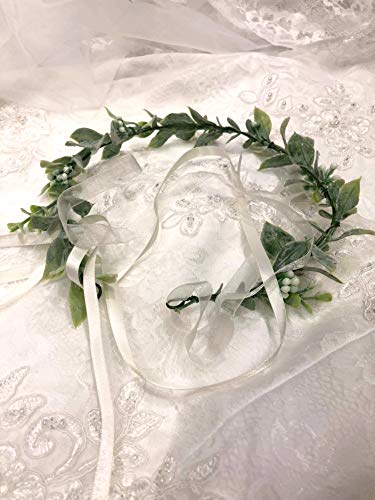 Foto von Uongeod Blumenkranz Haare Haar Blumenkranz Künstliche Blumen Krone Braut Kopfstück Greenery Krone Haarreif Blumen für Hochzeit Zeremonie Party Festival-01 …
