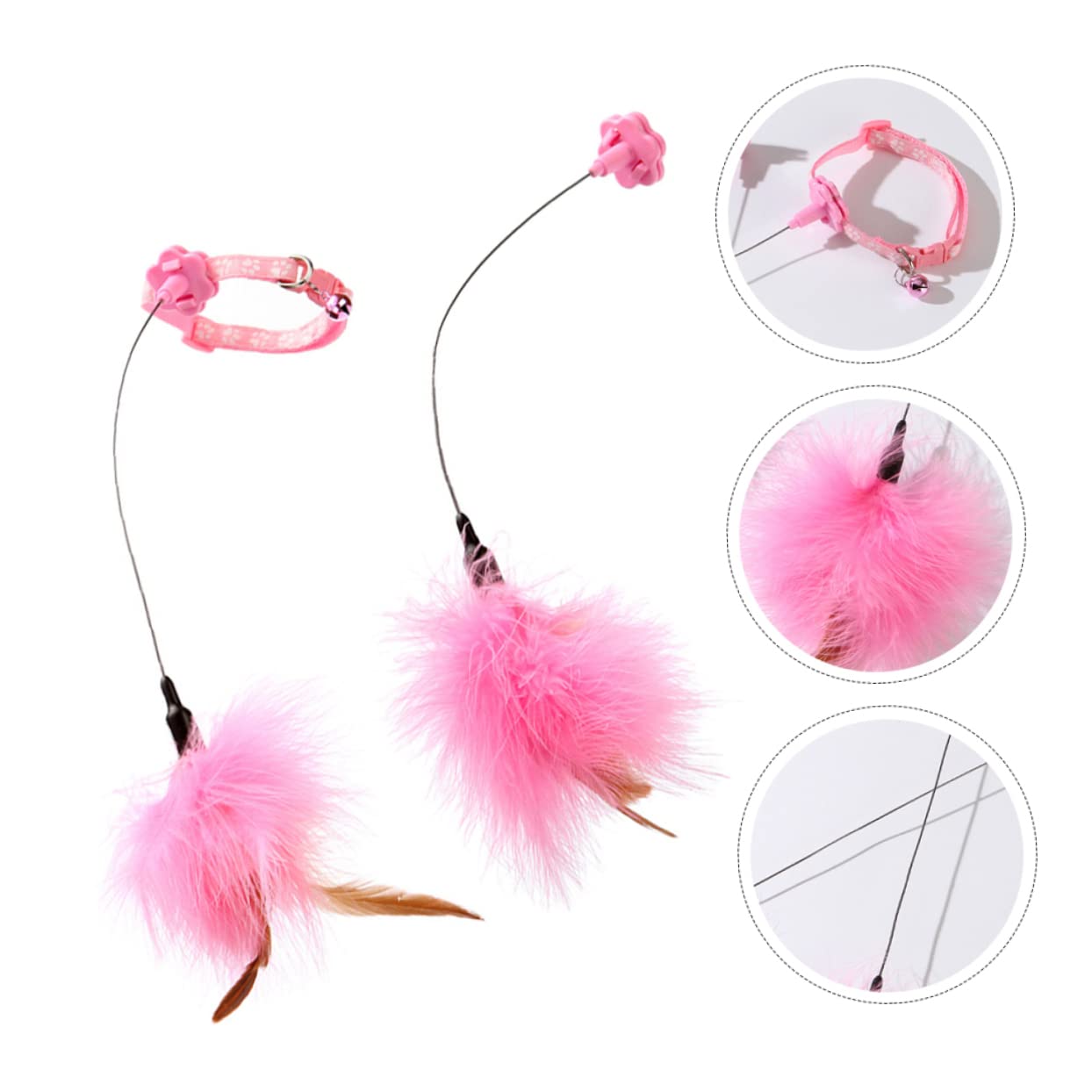 TOYANDONA 2 Pièces Interactifs pour Cannes à Plumes Amusantes pour Instinct de Chasse de Votre Chat Accessoires de Jeu pour Chat