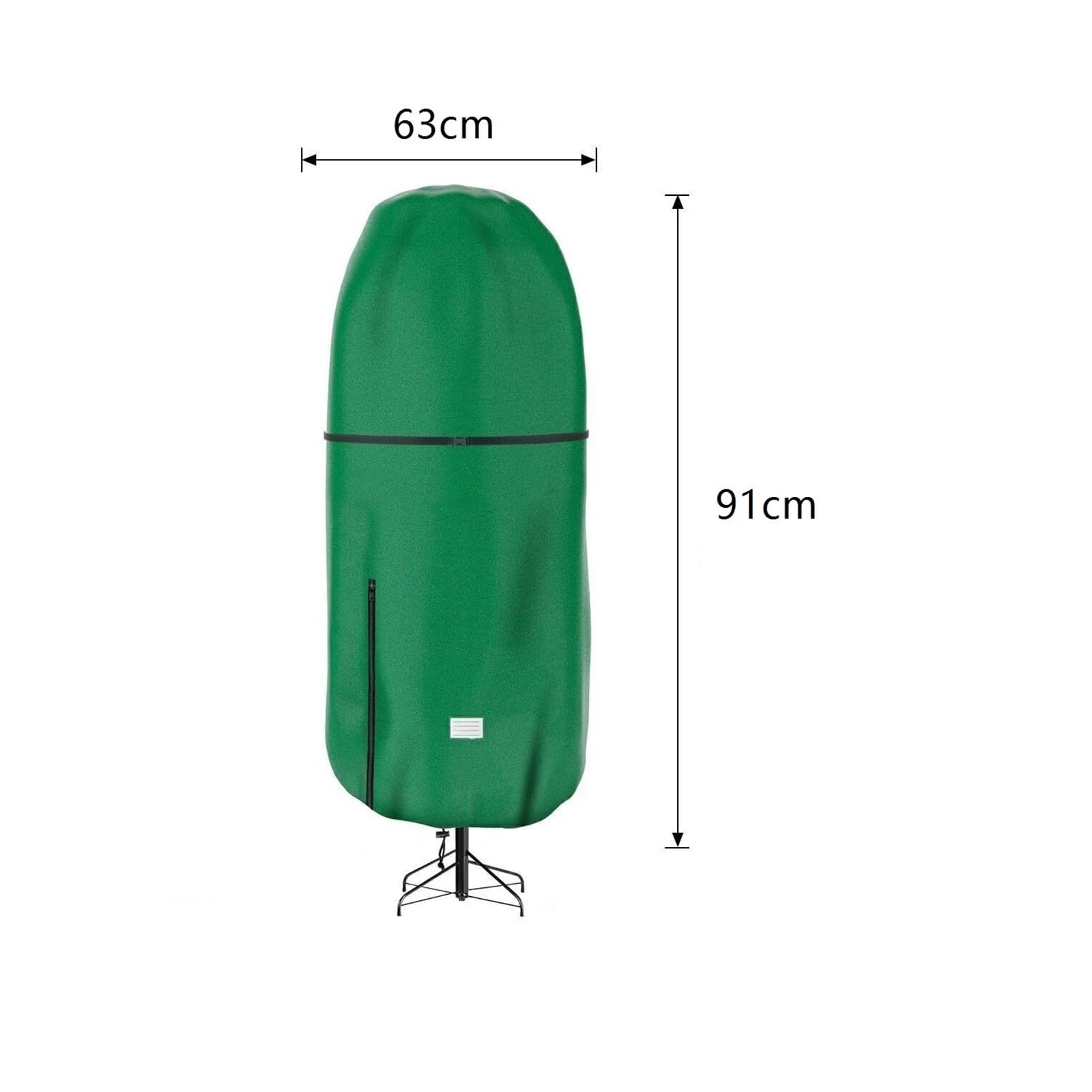 Saco Árbol Navidad Tela Vertical De Oxford La Cubierta del Almacenamiento Árbol Navidad con Cremallera Y Ajustable Almacenamiento(Rot,91cm)