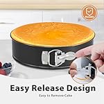 Springform Pan 9 Inch Nonstick Cheesecake Pan with Protector, Leakproof Spring Form Pan for Cheesecake, Round Cheese Cake Pans for Baking, 9 Inch Springform Cake Pan with 50Pcs Parchment Paper - Image 3