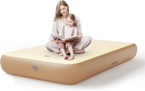 Colchón de aire tamaño individual con estructura de fibra infinita  Soporte de 1000 libras, 8 pulgadas de grosor, uso continuo de 30 días, cama de