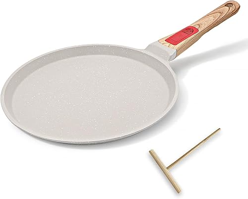 Miniatura 7 de RANXINGST Sartén antiadherente para crepas con mango desmontable, sartén para tortilla Dosa Tawa de aluminio fundido de 8 pulgadas, compatible con