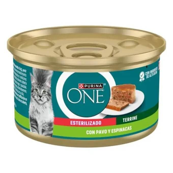 Purina ONE Bifensis Comida Húmeda para Gato Esterilizado Adulto con Pavo y Espinacas, 12 latas de 85g