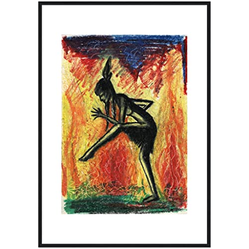 Décoration murale de danse de prestige avec cadre en bois foncé 70x100