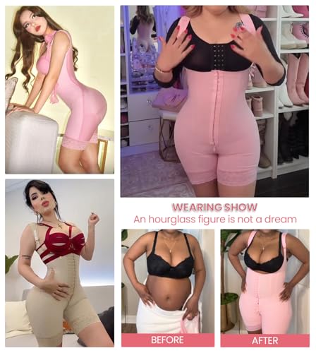Image of SHAPSHE Fajas Colombianas Moldeadoras Postpartum Body Shaper 3-Row Hooks