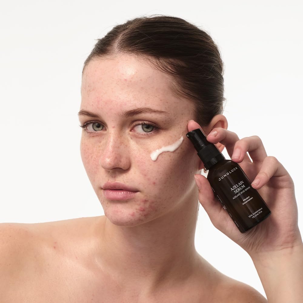 JUNGLÜCK Set Unreinheiten mindern SPF 30 | Reinigungsgel + Azelain Serum + Mattierende Tagescreme SPF 30 – klärt, beruhigt & schützt vor UV