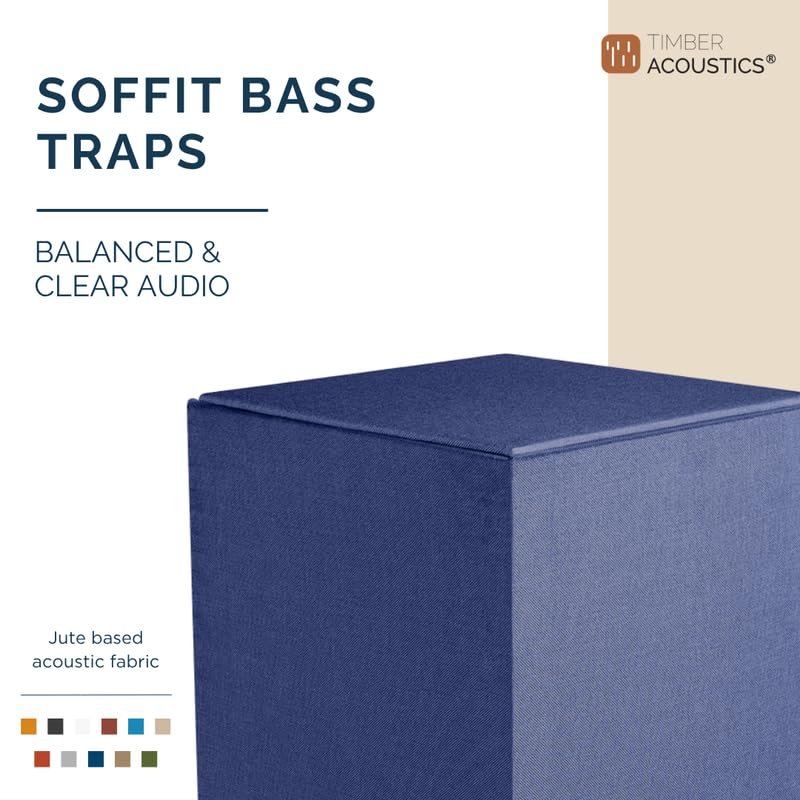 Image of Timber Acoustics Soffit Bass Traps | Premium Low-Frequency Absorption for Balanced & Clear Audio | Acoustic Room Treatment | Soundproof Corner Panels (Dark Blue, 4ft x 12in)