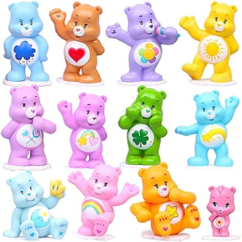 IOSCDH 12pcs Rainbow Bear Mini Figures, Cartoon Cake Creative Decoration,Bear Themed Cake Topper,Creative Bear Doll Gift, Party Ornaments, Figures Theme Supplies,Cake Decoration Desktop Random Color Cover