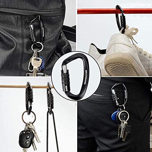 Heavy Duty Carabiner Clips 12KN Aluminum D Ring Double Locking Caribeaner Hooks - Image 7