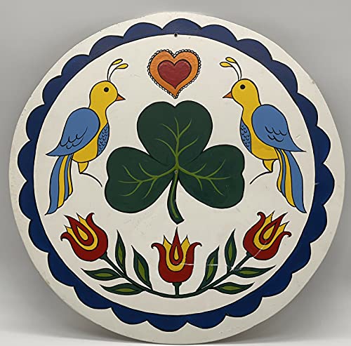 Licpact Pennsylvania Dutch Hex Barn Sign Irish Shamrock Metal Sign,12'' Diameter