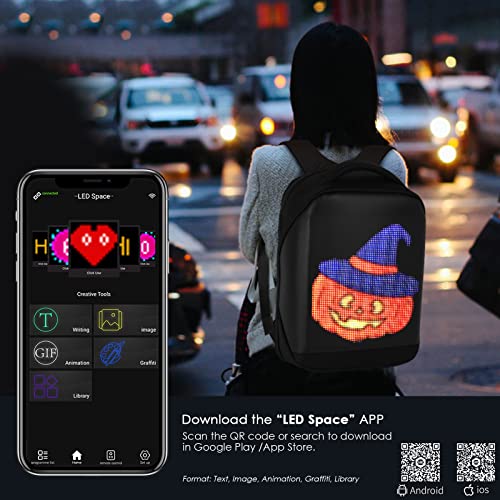 RGA Zaini LED Dinamico Wifi Impermeabile Diy 64x64...