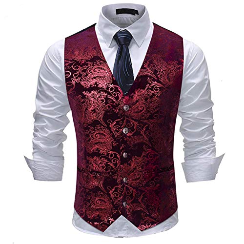 Mens single breasted vest dress vest slim fit button down prom fo…