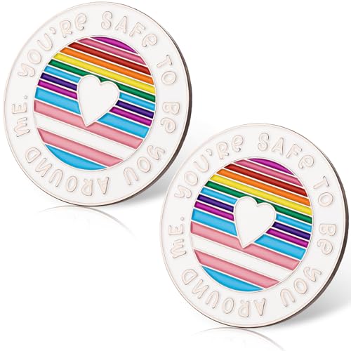 Image of You're Safe to be You Around Me Enamel Lapel Pins LGBT Pride Lapel Pin Letter Inspirational Quote Pin Brooch Gifts Badges for BackPack Clothing Accessories Jewelry Gift