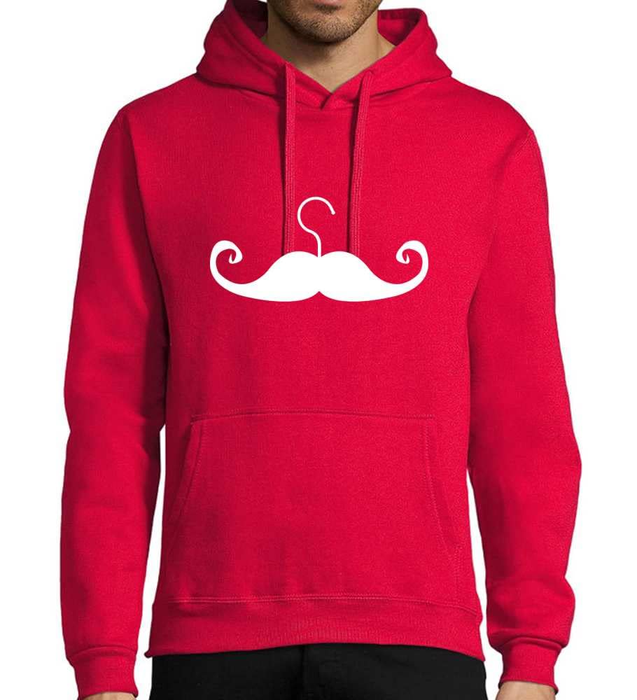 Wąsy wieszak na ubrania dla mężczyzn z kapturem bluza z kapturem, czerwony, 4XL