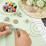 SUNNYCLUE 1 Box 5Pcs Essential Oil Diffuser Jewellery Aromatherapy Necklaces with 20Pcs Pom Pom Balls Tree Of Life Heart Angel Wings Hollow Bead Cage Pendants Diffuser Jewellery for Women Adult Gifts - Image 3