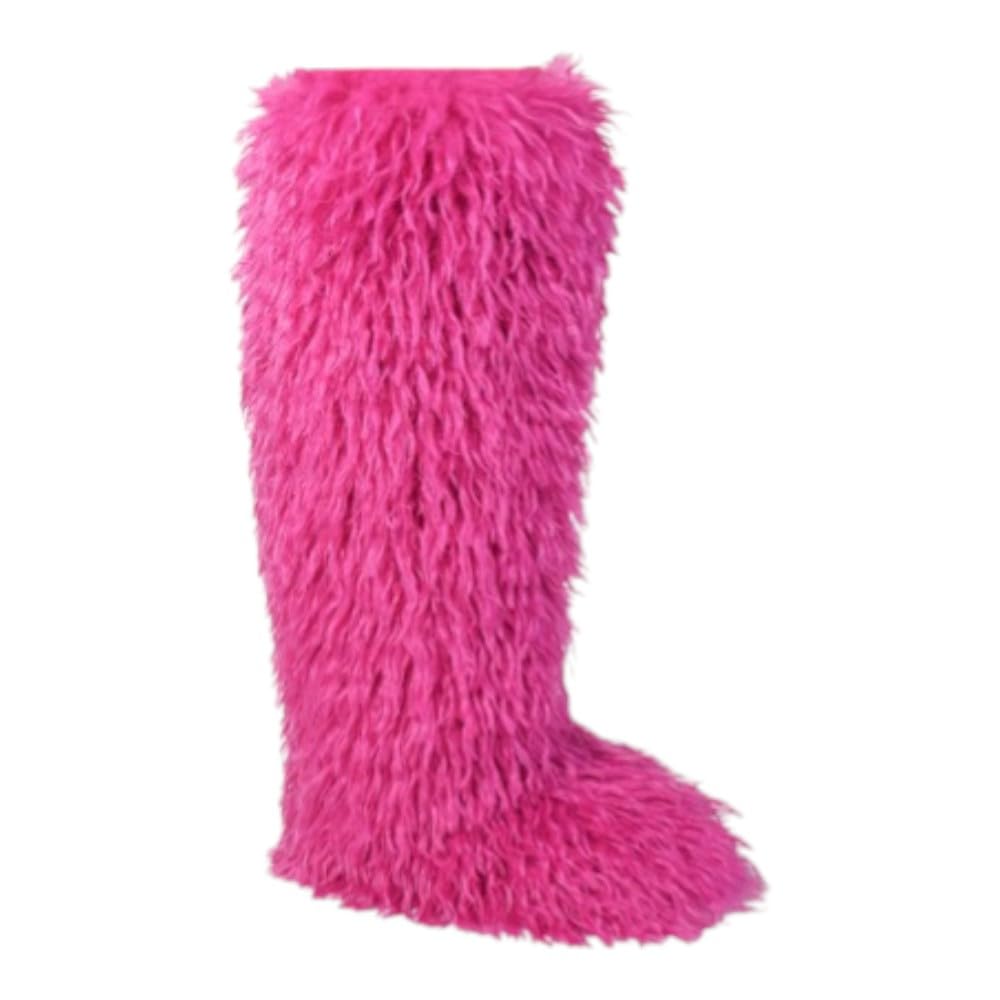 Liliana Women Over the Knee Thigh High Faux Fur Boots Tall Fashion Fluffy Furry Boots