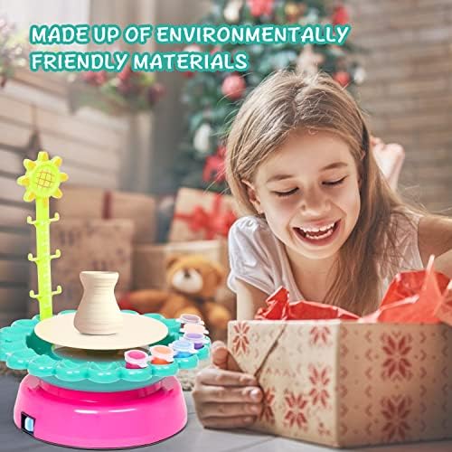 Pottery Wheel for Kids, Pottery Wheel Kit with Electric Motor,Air Dry Clay,ApronII Pottery IKit for Kids Boys and Girls Green 6 51IH8LXgEUL. AC