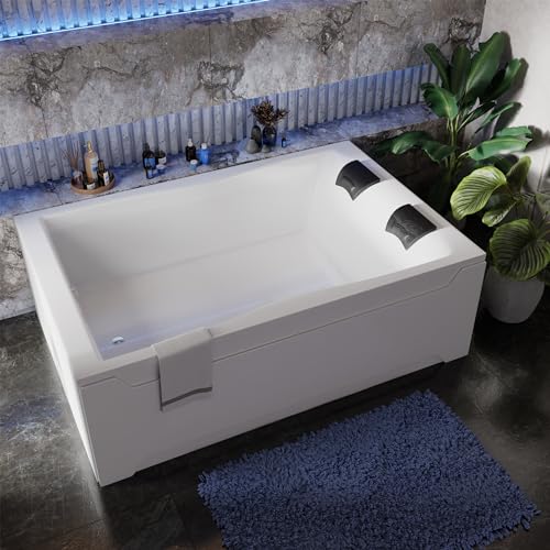 Aquade Acryl Badewanne 180x120 Modell: Hamburg - Weiß Badewanne Komplettset 180x120 - Badewannen Mit Wannenträger + Schürze + Nackenkissen – Bild 8