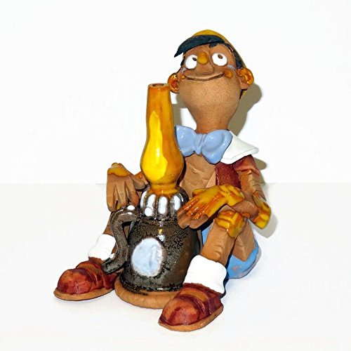Preisvergleich Produktbild Töpferei Bauer Pinocchio Räucherfigur Räuchermann Keramik