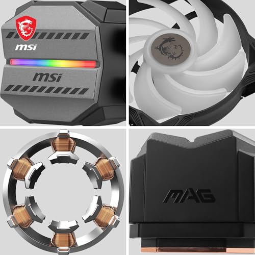 MSI MAG CORELIQUID M240 AIO CPU Liquid Cooler, 240mm Radiator, 2 x 120mm Fans, Split-Flow Water Cooling, LGA 1700 and AM5 Compatibility - Image 4
