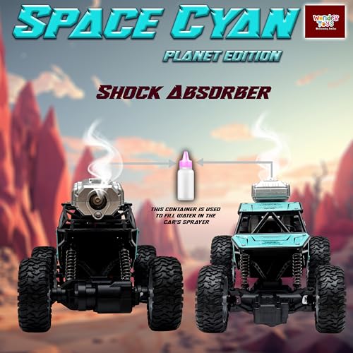 Image of Wonder Remote Control Rock Master /Crawler with Smoke, Monster Car for Kids Monster Truck Rock Climbing Car Toy for Kids | 2.4 GHz Remote with Long Range | C Type Charging | Made in India (Blue)