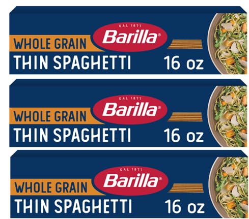 Whole Grain Thin Spaghetti Pasta (Pack Of 3 Boxes), 16 oz. Each