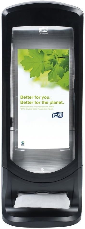 SCA Tork 6332000 Xpressnap Signature Stand Napkin Dispenser, Black Licorice